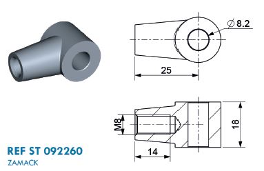 Auge Legierung 8x18 mit M8 Gewinde