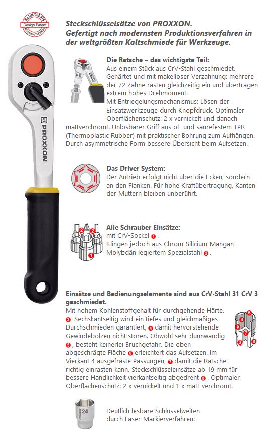 PROXXON Steckschlüsselsatz 3/8" 47-teilig