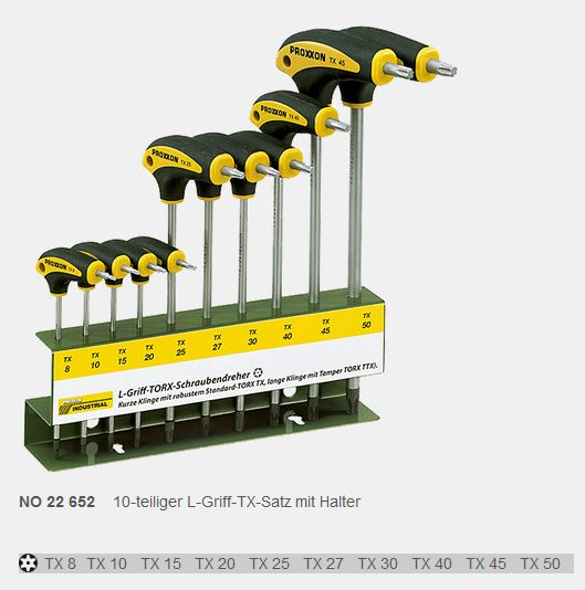 PROXXON TX-Schraubendrehersatz mit L-Griff 10-teilig