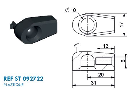 Kugelpfanne 10 mm Nylon