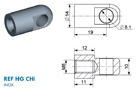 Gasdruckfeder Gasdruckdämpfer Zubehör Kugelpfanne M8-20mm