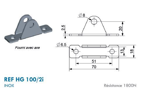 Halter Edelstahl 8mm Bolzen