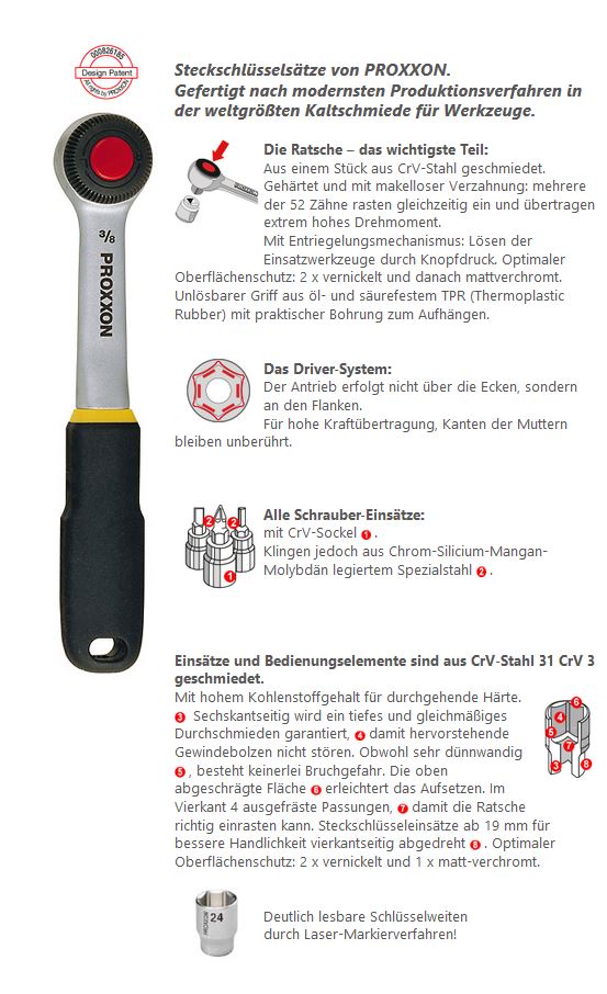 PROXXON Steckschlüsselsatz 1/4" 36-teilig