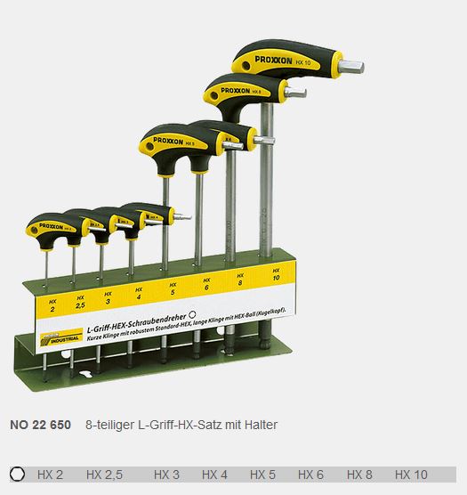 PROXXON HX-Schraubendrehersatz  mit L Griff 10-teilig