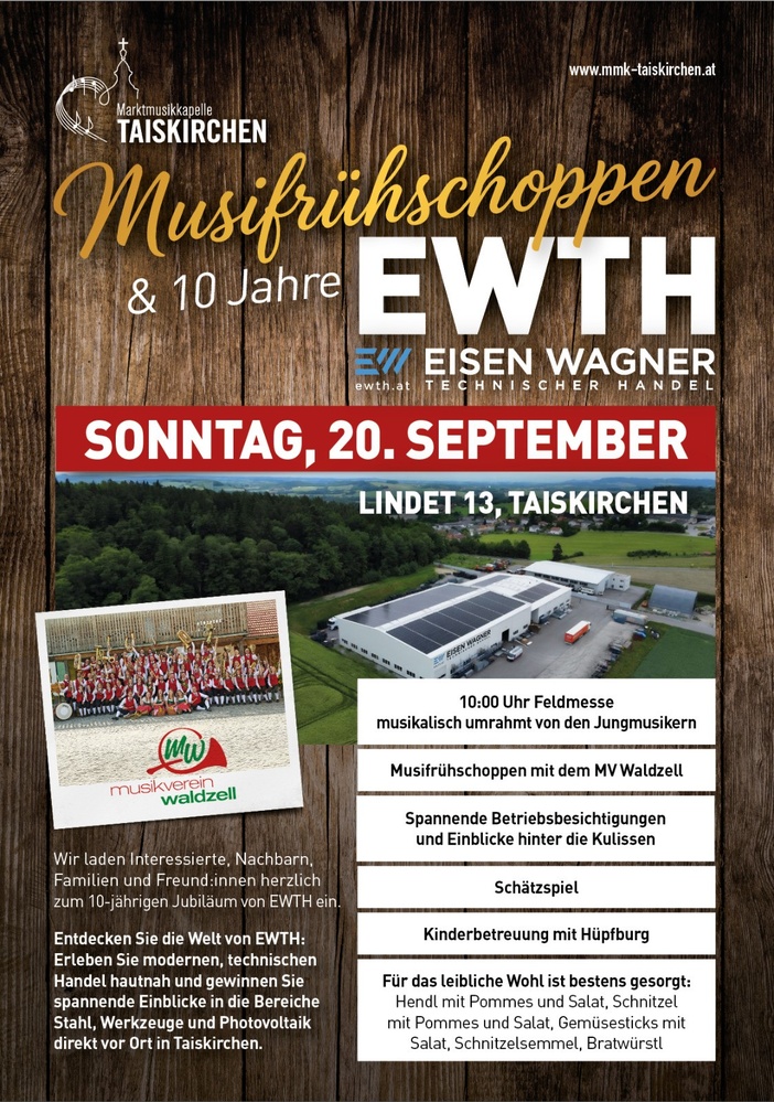 Flyer Musifrühschoppen und 10 Jahre EWTH