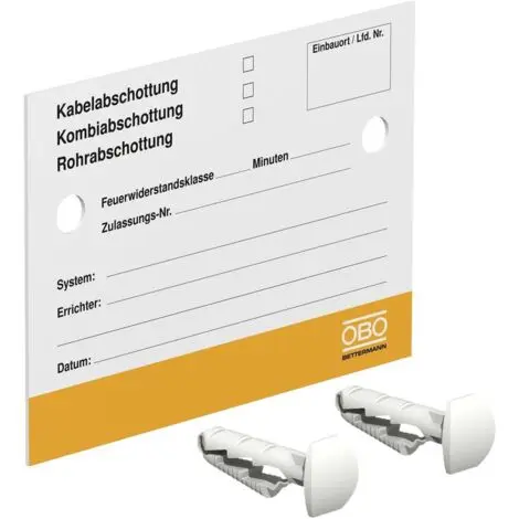 OBO Kennzeichnungsschild für Kabelbandage 100x70 PVC weiß, KS-FSB DE, 7203140