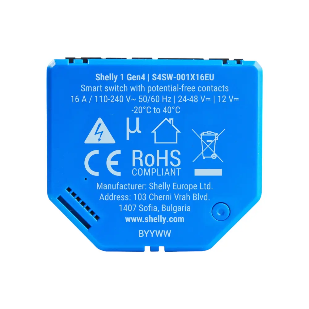 Shelly Relais Unterputz  "1 Gen4" max. 16 A