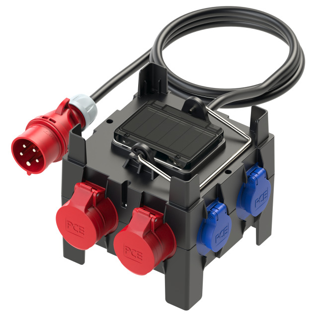 Stromverteiler 2x16A+5x230V  IMST IP44 mit FI  2 Meter 5x2,5