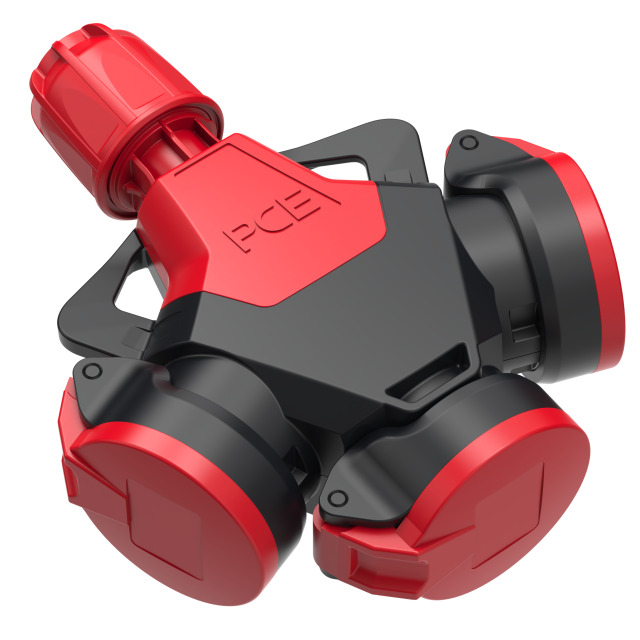 Vollgummikupplung 3-Wege IP44 ohne Kabel, Klappdeckel