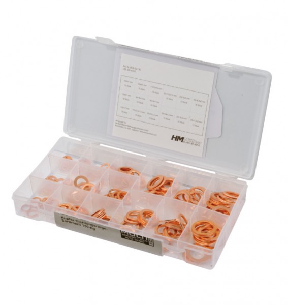 Cu-Dichtungsring Sortiment 150-tlg.