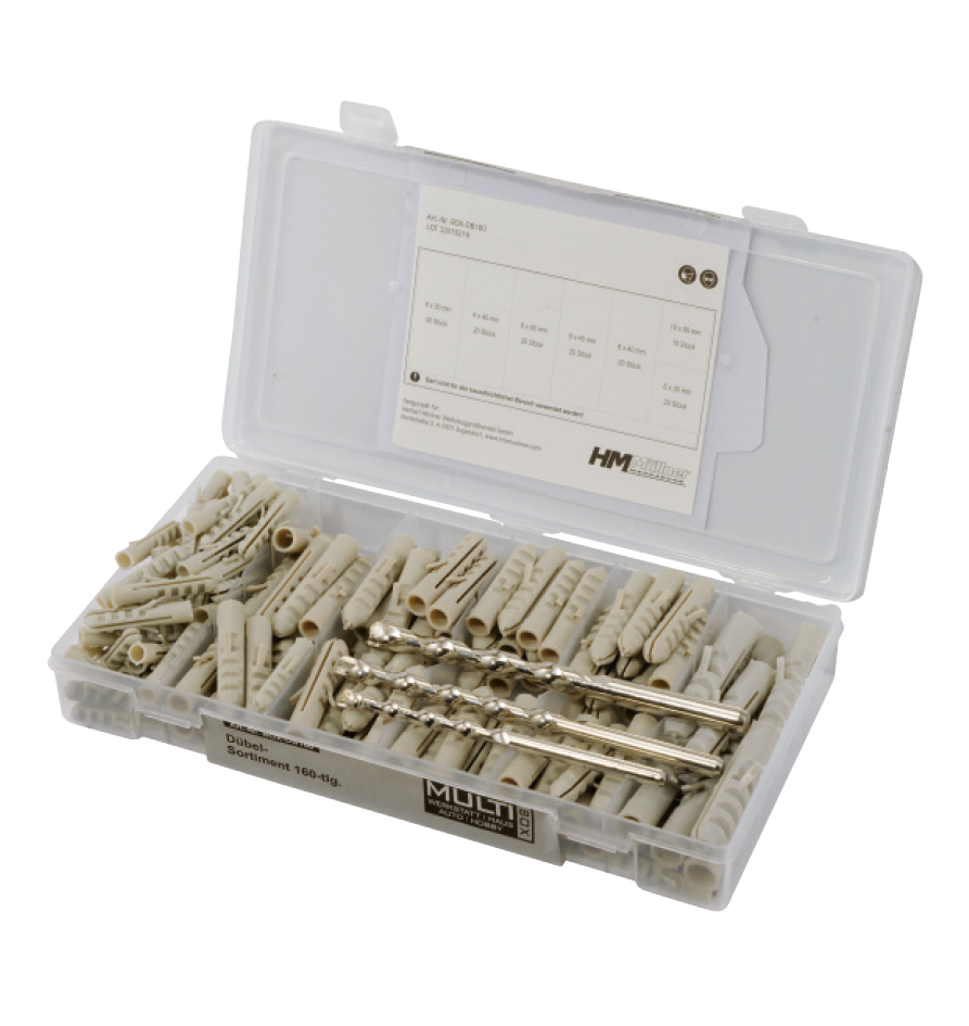 Nylon Dübel Sortiment 160-tlg.