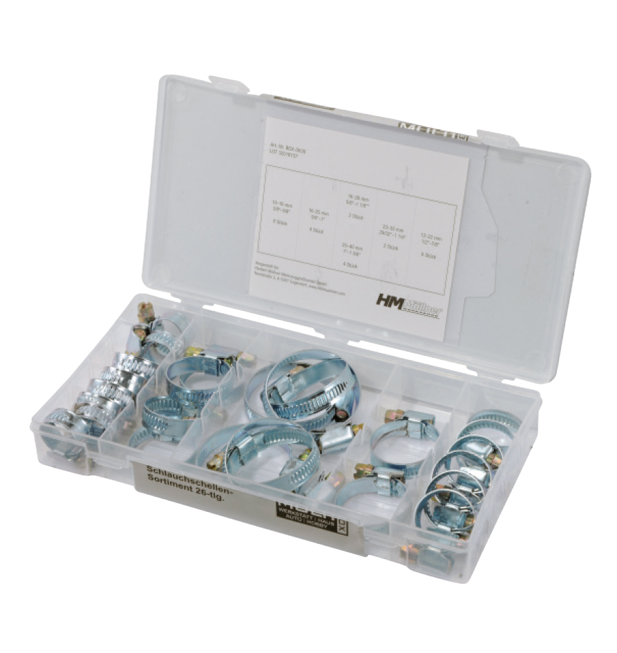 Schlauchklemmen Sortiment 26-tlg.