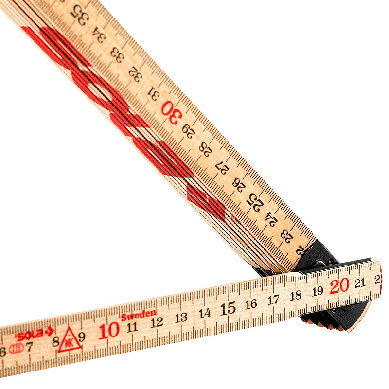 Sola Maßstab Holz 2 Meter Klasse III mit Feder HF2/10