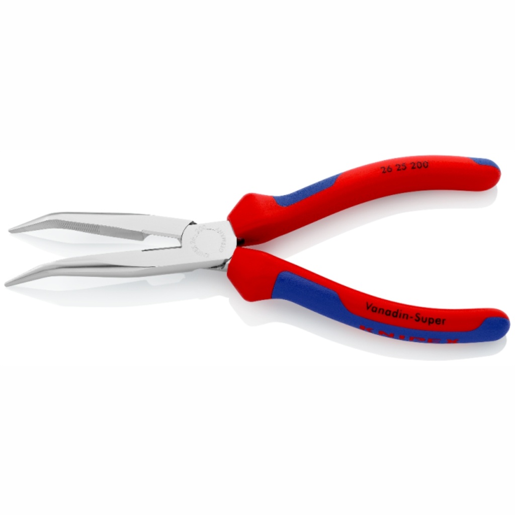 Knipex Flachrundzange gebogen, PVC-Griff 200mm
