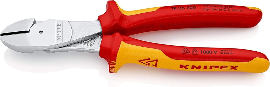 Knipex Kraftseitenschneider Kunststoffüberzug 200mm