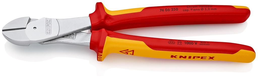 Knipex Kraftseitenschneider Kunststoffüberzug 250mm