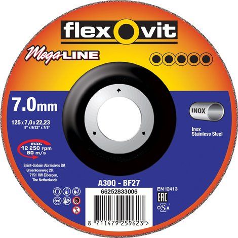 Flexovit Schruppscheibe 125/7 Mega-Line Inox