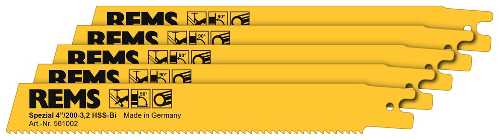 Rems Sägeblätter 5-er Pack gelb 4 Zoll, 200mm