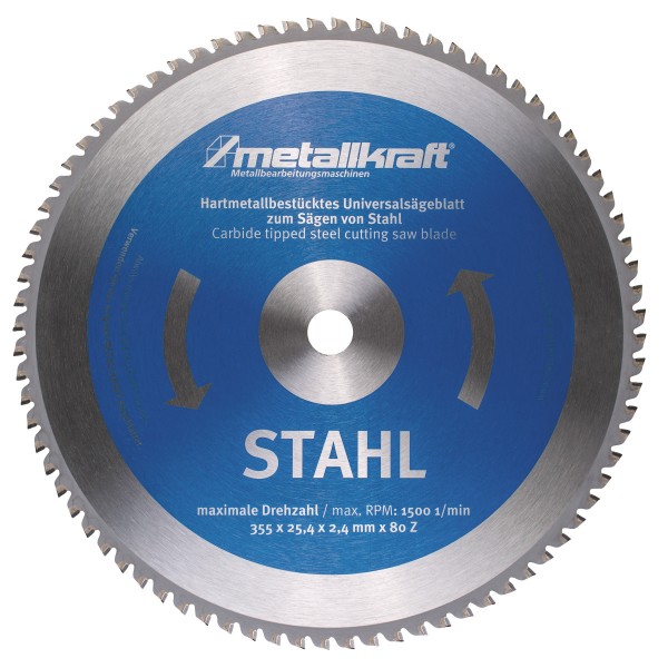 Metallkreissägeblatt 355/25,4 80Z  Stahl 