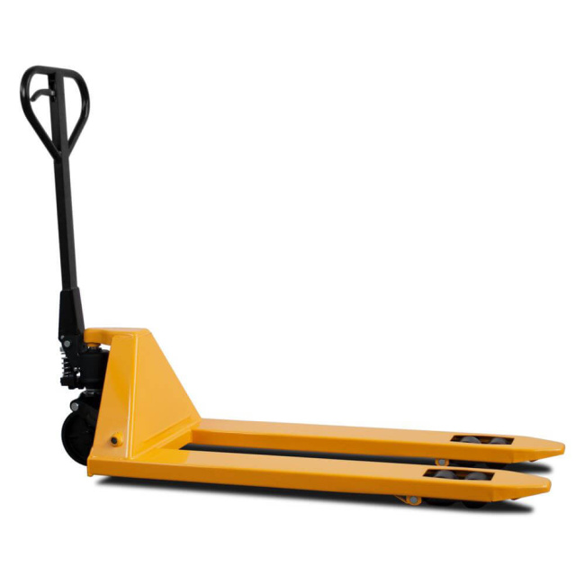 Gabelhubwagen 2,5 Tonnen, Lenk-u. Tandemgabelrolle Polyurethan, mit Auflaufrolle