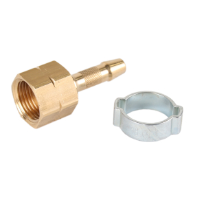 Schlauchverschraubung Gas 3/8 Zoll links mit Tülle 6mm