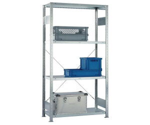 Meta-Clip Steckregal Set Anbauregal 2000x1000x400mm verzinkt mit 4 Böden, Fachlast 150kg