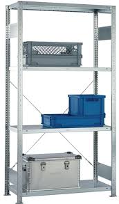 Meta-Clip Steckregal Set Grundregal 2000x1000x400mm verzinkt mit 4 Böden, Fachlast 150kg