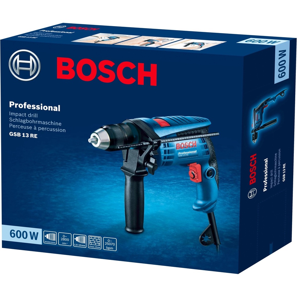 Bosch Schlagbohrmaschine GSB 13RE 600 Watt, im Karton