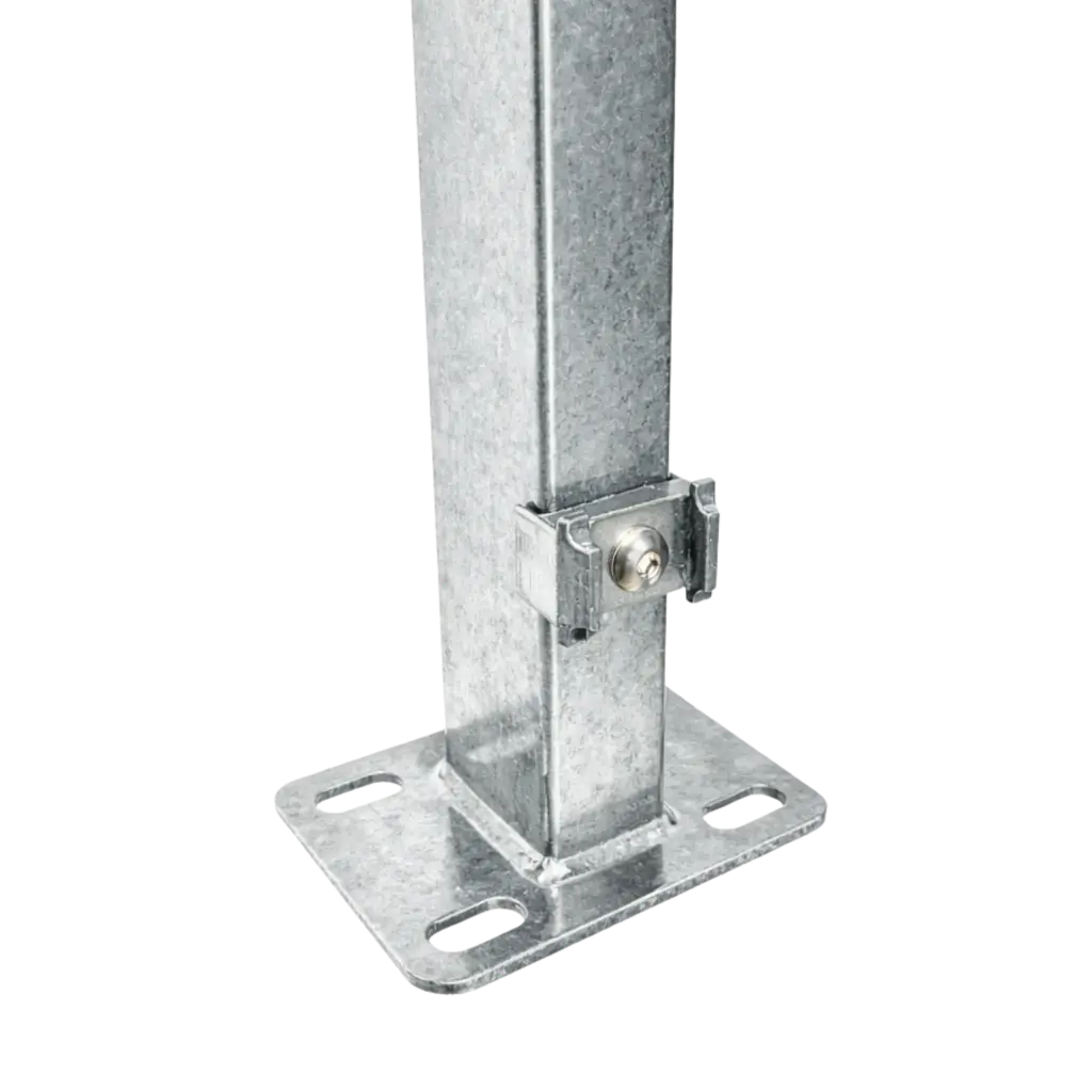 DS-Zaunpfosten Typ P verzinkt, mit Bodenplatte