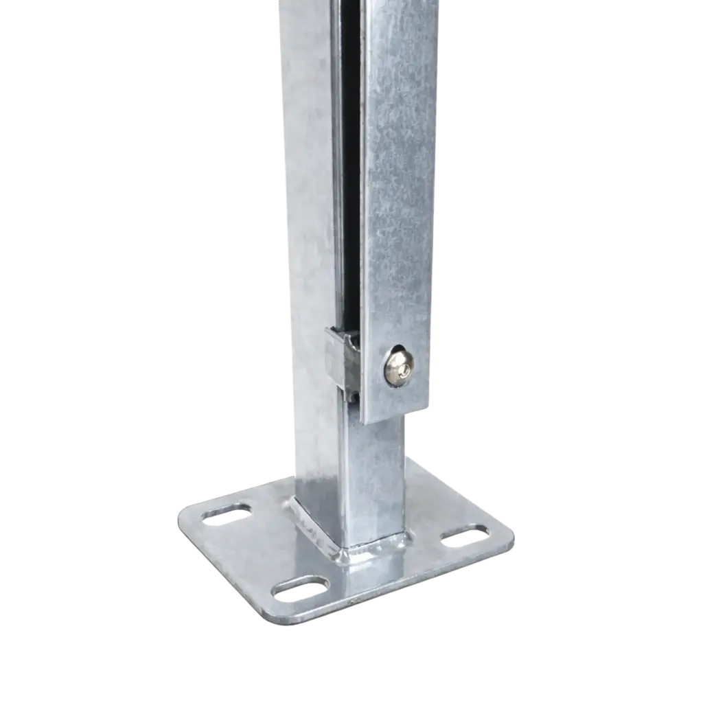 DS-Zaunpfosten Typ S verzinkt, mit Abdeckleiste und Bodenplatte