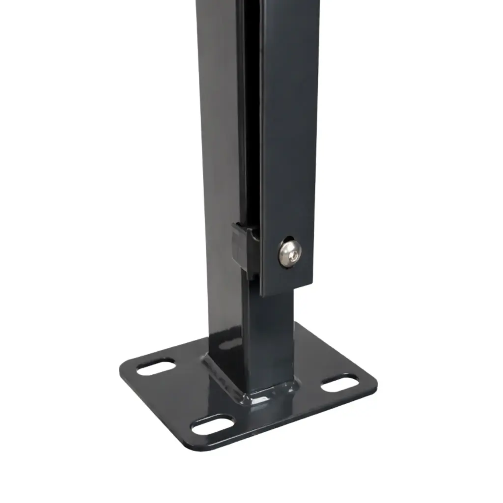 DS-Zaunpfosten Typ S anthrazit, mit Abdeckleiste und Bodenplatte