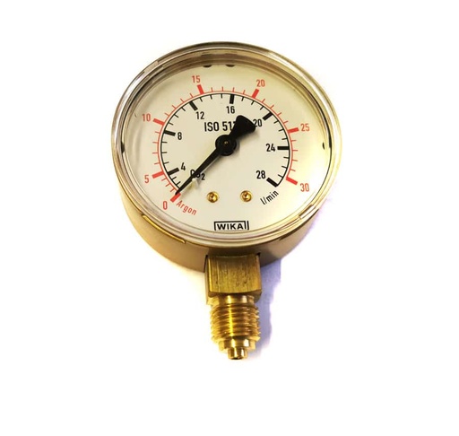 Manometer für Co2+Argon Arbeitsdruck 0-30L/min.