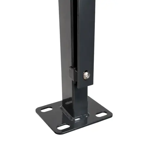 DS-Zaunpfosten Typ S anthrazit, mit Abdeckleiste und Bodenplatte