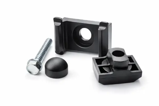 Halter für DS-Zaunpfosten 60/40 mm schwarz (3er Set)