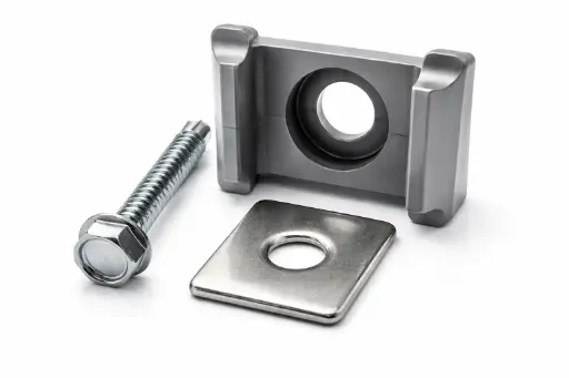 Halter für DS-Zaunpfosten 60/40 mm silber (3er Set)