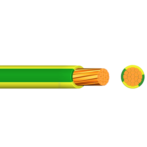Aderleitung H07V-K 16mm2, grün-gelb, mehrdrähtig, 1lfm Bund