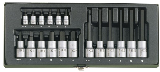 Proxxon Inbusstecknusskassette 18tlg. 1/4+1/2 Zoll