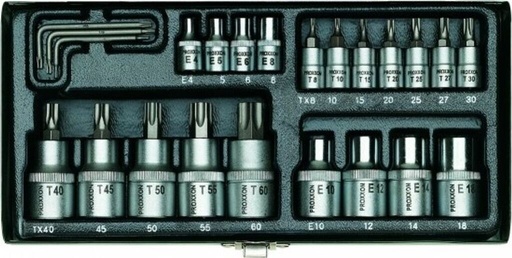 Proxxon Stecknusssatz Torx 1/4+1/2 Zoll  24-tlg.