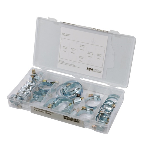 Schlauchklemmen Sortiment 26-tlg.