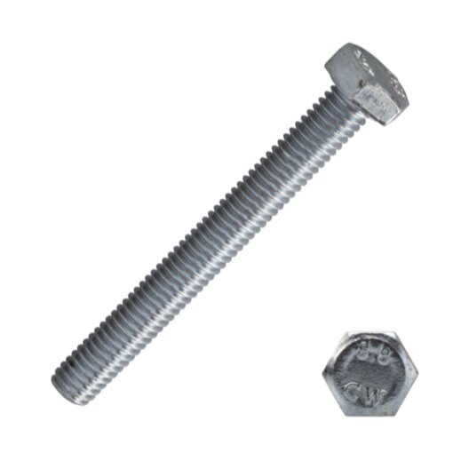 Stahlschrauben 931 Güte 8.8 verzinkt 12/200